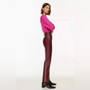 NWOT Wilfred The Melina Pant - Burgundy Faux Leather Pants